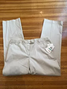 NWT Calvin Klein The Madison Women's 16 Khaki Slim Leg Dress Pant Flat Front $98 - Picture 1 of 12
