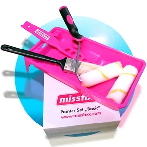 6 tlg. missfixx Malerset Pink Basic Farb Lackier Maler Roller Pinsel Walze - Bild 1 von 4