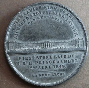 * 1849 THE LADIES WING VICTUALLERS ASYLUM PRINCE ALBERT FIRST BRICK LAID #QRV50 - Picture 1 of 9