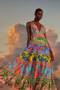 Nuevo Vestido Midi by Anthropologie Farm Rio Garden Mix M $290 Nuevo con Etiquetas - Imagen 1 de 9