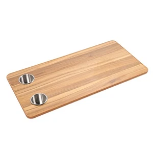 RV Table Top With 2 Cup Holders Solid Wood Boat Table Top Panel For Trailer - Picture 1 of 24