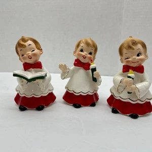 3 Vintage JOSEF WEIHNACHTSCHORKNABEN (1 ZWINKERND, 1 HALTENDES LIEDERBUCH & 1 mit KERZE)! - Bild 1 von 9