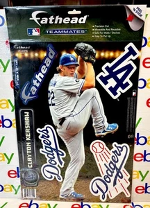 CLAYTON KERSHAW LA Dodgers Fathead 17”x7” Reusable Wall Decal 6 Total-New In Pak - Picture 1 of 9