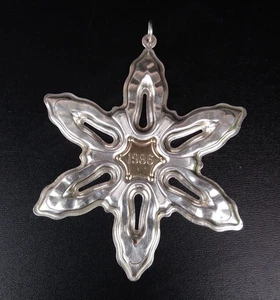 VTG '86 Gorham Sterling Silver Gold Plate Year Snowflake Christmas Ornament .925 - Picture 1 of 4