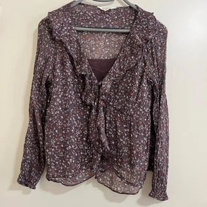 Y2K Lucky Brand Womens Babydoll Top Size S Fairy Grunge Whimsigoth Boho Cowgirl - Picture 1 of 8