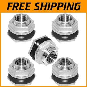 Stainless Steel 1" Bulkhead Water Tank Connector - Pack of 5 - Picture 1 of 8