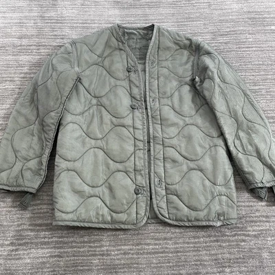 US Army M-65 Cold Weather Coat Liner Jacket Mens XS Green Quilted Ripstop USGI - Image 1 of 4