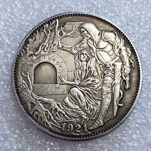 1921 Brass Material American Stray Coin Brass Silver Plated Silver Dollar - Picture 1 of 5