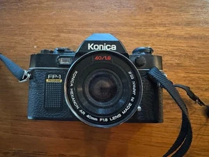 Konica FP-1 Program 35mm SLR Camera - With Konica Hexanon 40mm 1.8 Pancake Lens - Picture 1 of 8