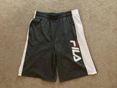 FILA активные шорты мальчика XL (18-20) серый + белый. эластичная талия. карманы. Полиэстер. - Изображение 1 из 3