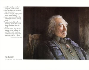 1987 Vintage Print North Carolina Cherokee Indigenous Man Native Drybrush Image - Picture 1 of 3