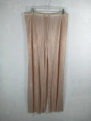 Sexy Pantalones de Salón Victoria’s Secret Plisados Brillo Dorado Corbata Corbata Talla XL  Foto 1 de 4