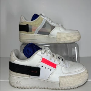 Nike Air Force 1 Low Drop Type Sneakers White Size 6Y W 7.5 M 6 Leather BQ4793 - Picture 1 of 12