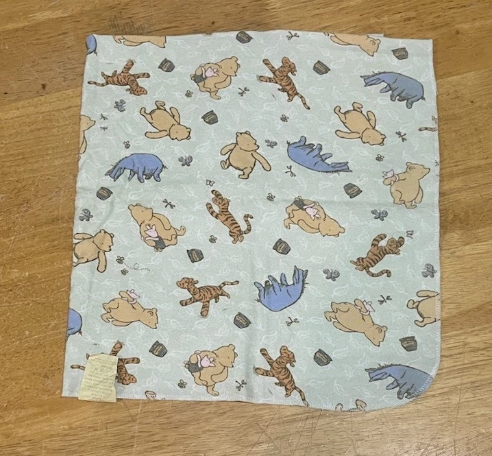 Disney Classic Pooh Baby Green Receiving Blanket Eeyore Tigger Soft Flannel 48” - Image 1 of 4