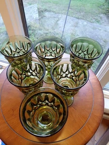 VTG Noritake Perspective Green 6.5" Water/Beverage Glasses - Set Of Six (6) - Picture 1 of 5