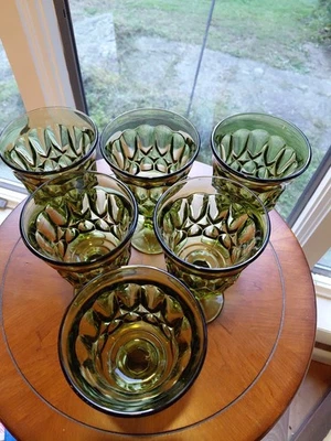 VTG Noritake Perspective Green 6.5" Water/Beverage Glasses - Set Of Six (6) - Image 1 of 4