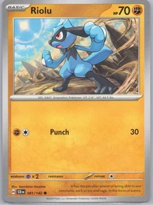 SV07: Stellar Crown #081/142 Riolu Non-Holo Common Pokemonnm/mint - Picture 1 of 2