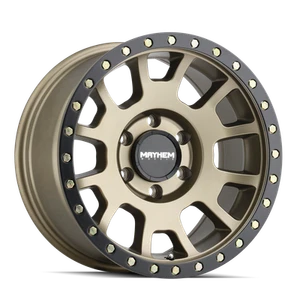 18x9 Mayhem Scout Matte Gold W/ Matte Black Lip Wheel 6x135 (0mm) - Picture 1 of 5