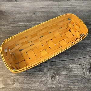 Longaberger Bread Basket Handwoven 1997 Signed Rectangle Tray USA 13.5” - Picture 1 of 7