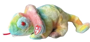 1999 TY 13" Tie Dye Chamäleon Beanie Buddy Neu Zustand Etikett Schutz Handarbeit - Bild 1 von 13