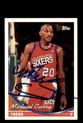 Signed Basketball Card Auto Michael Curry 1993-94 Topps #286 Philadelphia 76ers - Image 1 of 2