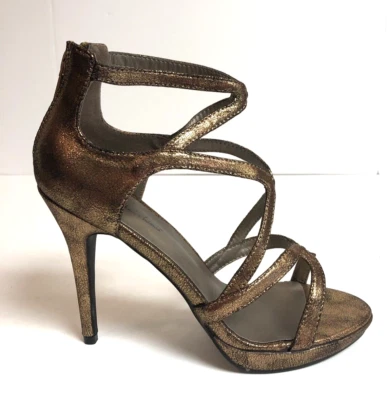 Michael Antonio Women’s Gold High Heel Pumps, Size 9M. - Image 1 of 4