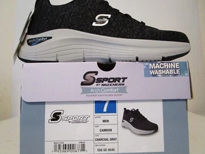 S Sport by Skechers Mens Camron Arch Comfort Sneakers Charcoal Gray Size 7 - Picture 1 of 7