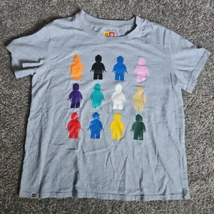 Target x LEGO Colab Womens Large Boxy Gray Multi Color Mini Fig Short Sleeve - Picture 1 of 8