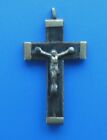 #1260# Jolie médaille Croix crufix Pendentif / Bois et bronze/ Religion