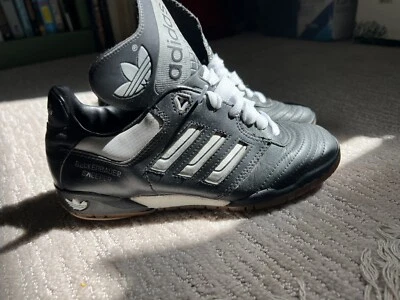 Adidas Beckenbauer Sweeper 6 Black Leather Gum Vintage Soccer Shoes Sneakers - Image 1 of 4