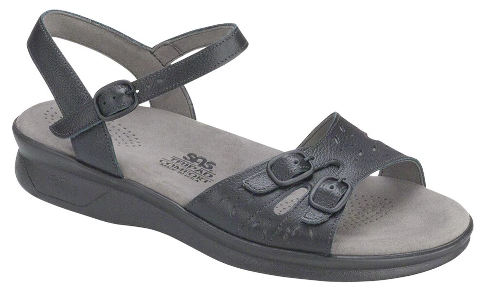 SAS Duo Sandal Black 9 WW Double Wide Women's Shoes