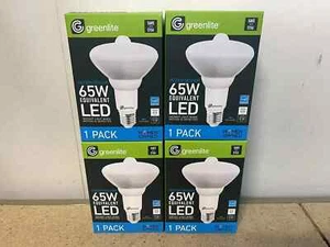 4 Pack Greenlite Motion Sensor LED 8W = 65W BR30 Floodlight Light Bulbs - Picture 1 of 5