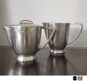 Fratelli Calderoni Gio Ponti teiera e lattiera 4 tazze design Italy 1940s - Imagen 1 de 15