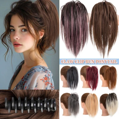 Extensiones cortas de cola de caballo con garra desordenada moño crunchie mullido updo Foto 1 de 4