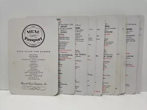 Lot 12 Burnell-Crum Menu Passport Cards Multiple Countries Ephemera 1950s - Picture 1 of 9