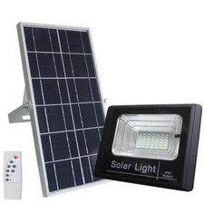 FARO FARETTO LED 10 A 300W CON PANNELLO SOLARE RICARICABILE ENERGIA CREPUSCOLARE