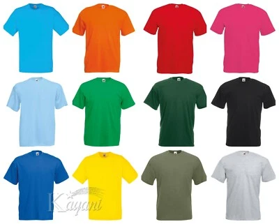 Fruit of the Loom Men Women 100% Cotton Plain T Shirt Short Sleeve Blank Tshirt - Image 1 of 4