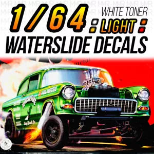 Scala 1/64 '55 CHEVY GASSER testa fanale posteriore acquascivolo decalcomania per caldo - Foto 1 di 5