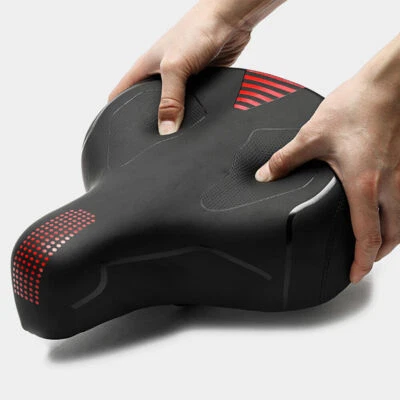 Asiento de bicicleta de gran tamaño para hombre y mujer cómodo, cojín de asiento de bicicleta suave extra ancho Foto 1 de 4