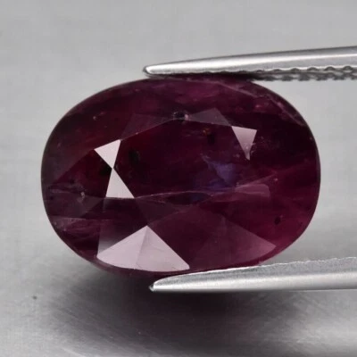 9.72 Ct Natural Purplish Red Ruby Tanzania Heated Oval Shape Gemstone See Video! - Image 1 of 2