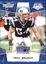 2008 Score Super Bowl XLIII Blue Patriots Football Card #189 Tedy Bruschi