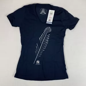 NEW YORK YANKEES BLUE WOMEN'S MEDIUM T Shirt 100% Recycled Material NWT - Picture 1 of 7