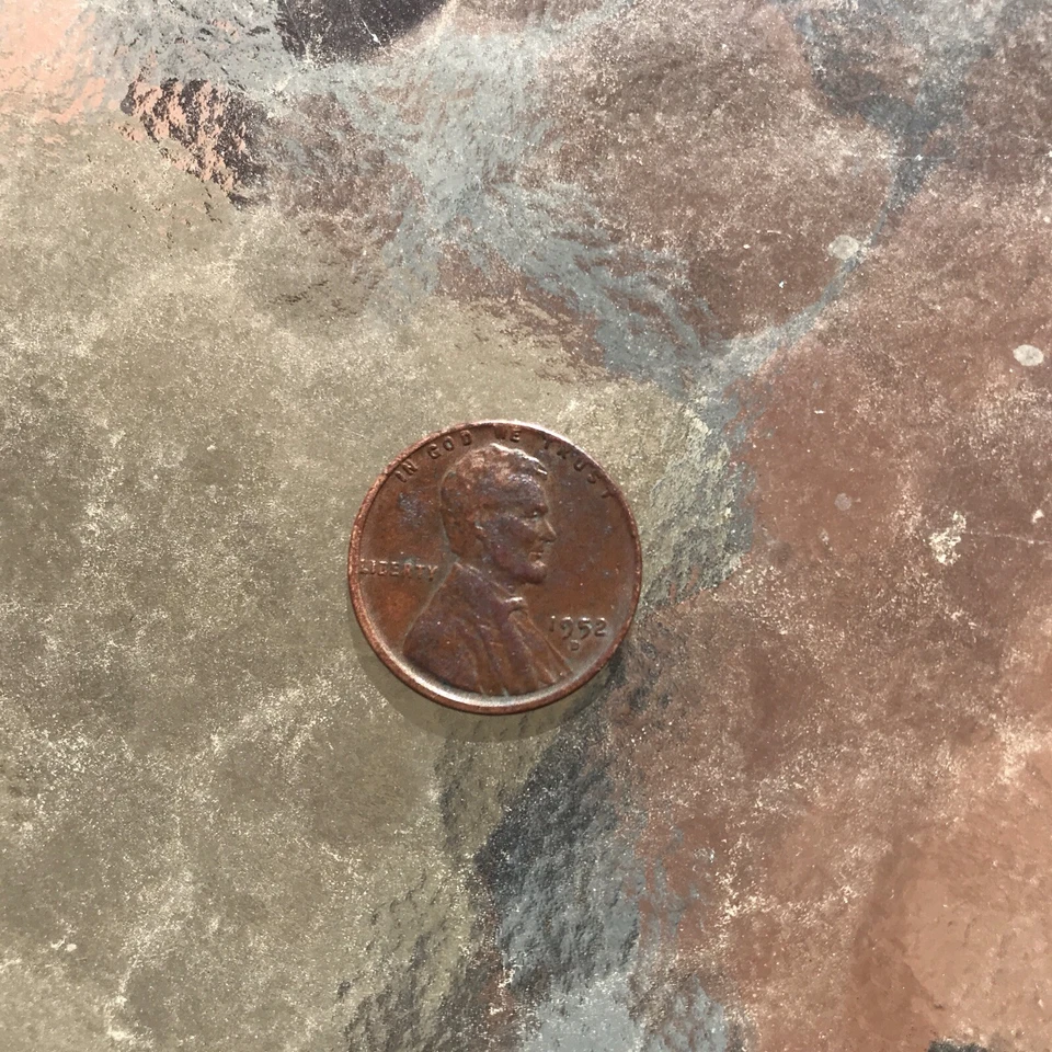 D Wheat Penny Off Set 1952 sin borde superior “In God We Trust” Foto 1 de 3