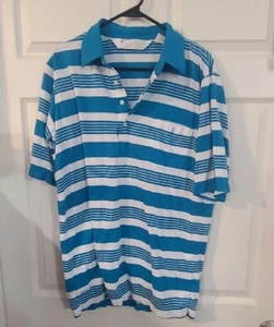vintage arnold palmer blue and white stripe LT POLO - Picture 1 of 4