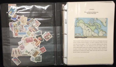 $SALE Indigenous People of Canada Stamps Notebook 11 Pgs & Extra Canadian Stamps - Image 1 of 4
