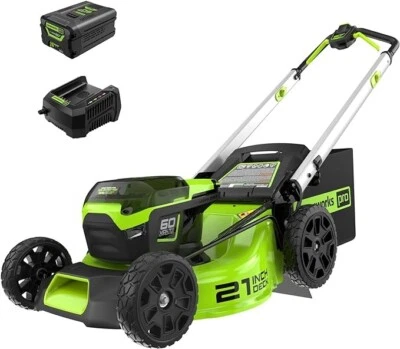 GreenWorks PRO 21 pulgadas Cortacésped inalámbrico 60V con batería de 5,0 Ah y cargador rápido Foto 1 de 4
