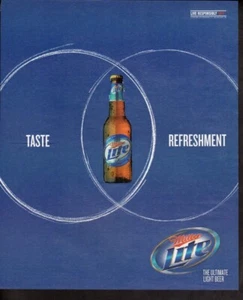 Vintage Druck Anzeigenwerbung Alkohol Miller Bier LITE Geschmackserfrischung 2008 - Bild 1 von 1