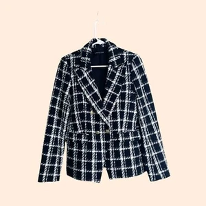 NEW Generation Love Eliza Plaid Tweed Blazer - Picture 1 of 5