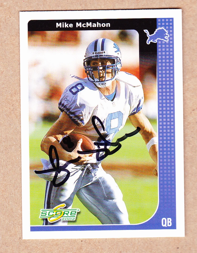 Mike McMahon signed 2002 Score card #86-Detroit Lions - Image 1 of 1