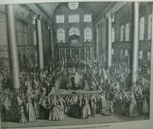 Print Interior Of Sephardic Synagogue At Amsterdam After Picart Jew. Encyc 1916  - Picture 1 of 2